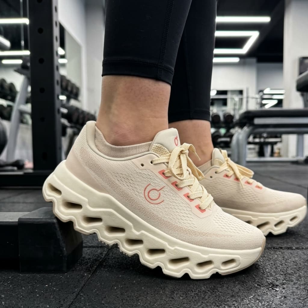 Tênis Feminino Esportivo Academia Caminhada Casual Leve Confortável Plataforma Off White Bege