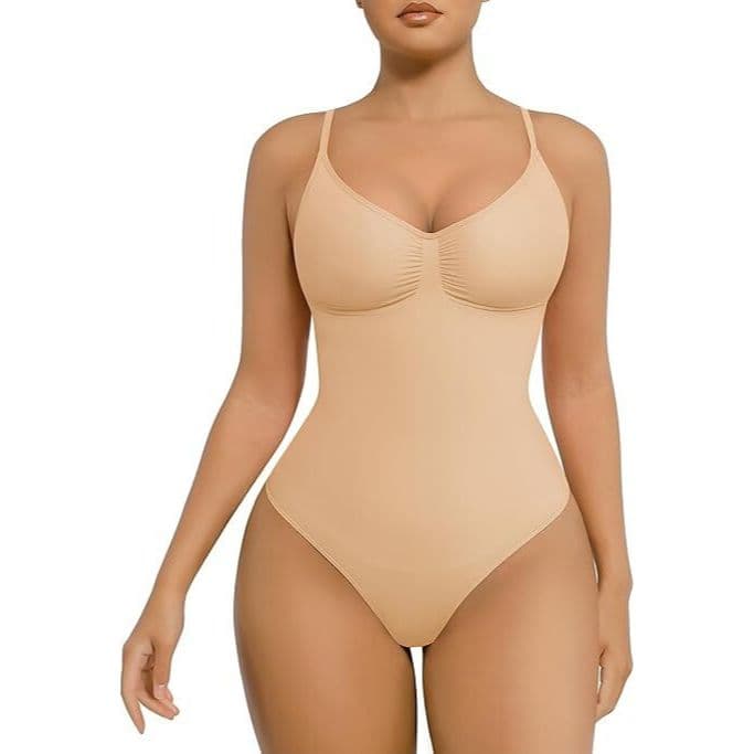 Faja Body Modelador Feminino Sem Costura Regata Decote V Controle de Barriga