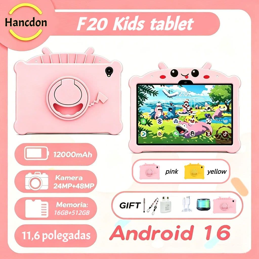 Hancdon F20 Children's Educational Tablet with Android, 16GB+512GB, 11.6-inch FHD+ Screen with Visual Comfort