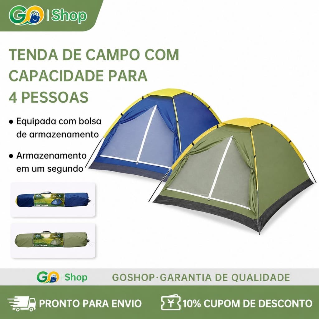 Barraca Camping 4 Pessoas - Barraca De Acampamento - Barraca Camping Praia