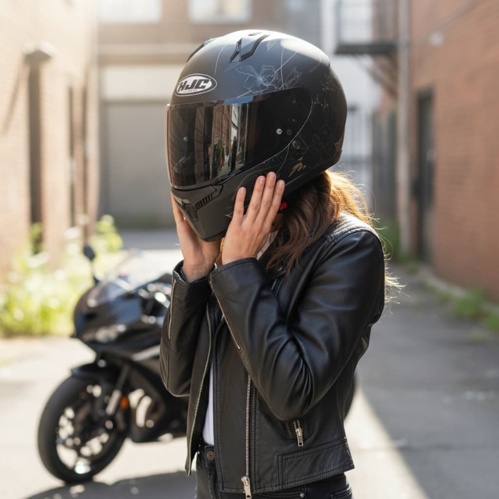 Capacete HJC C10 Epik Preto Cinza Capacete Integral Feminino Para Moto Alta Segurança Conforto Original