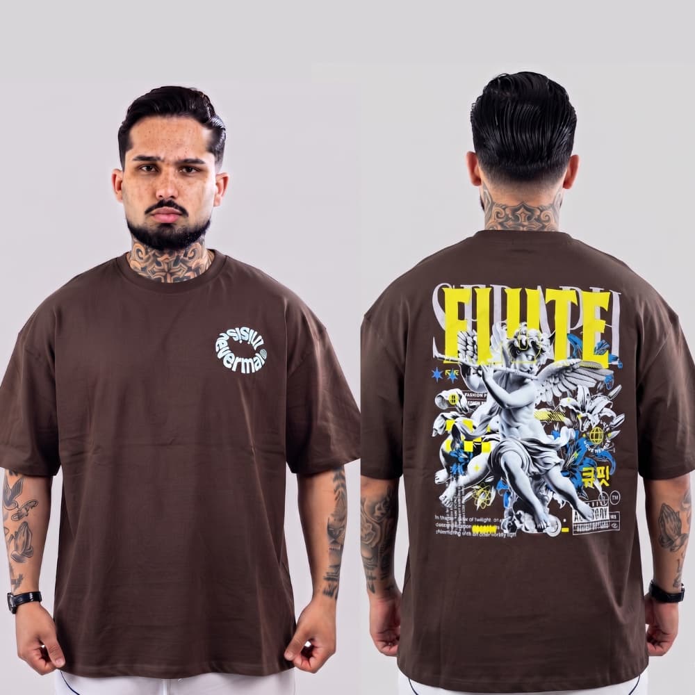 Camiseta Oversized Algodão - Estampa Aesthetic Old School - Treino Academia