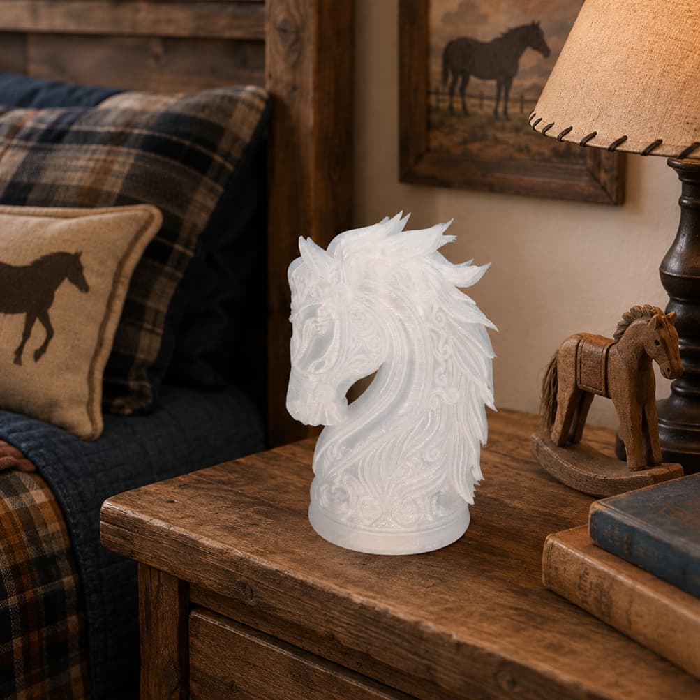 SUPORTE LUMINÁRIA CABEÇA DE CAVALO PARA LED 3D l DECORAÇÃO CAVALO