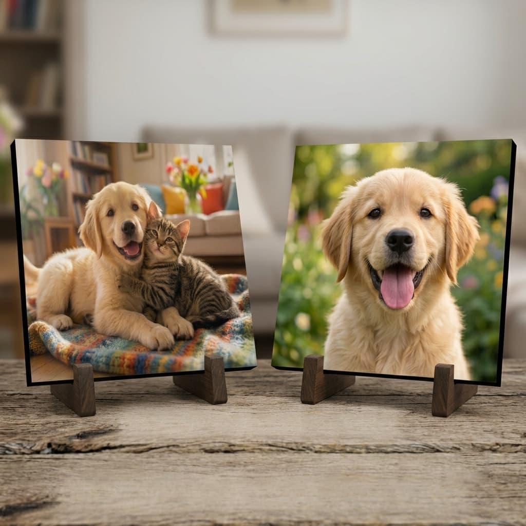 Kit Pet em Dobro | 2 Quadros Personalizados com a Foto do Seu Cachorro e/ou Gato ou Quem Mais Amar