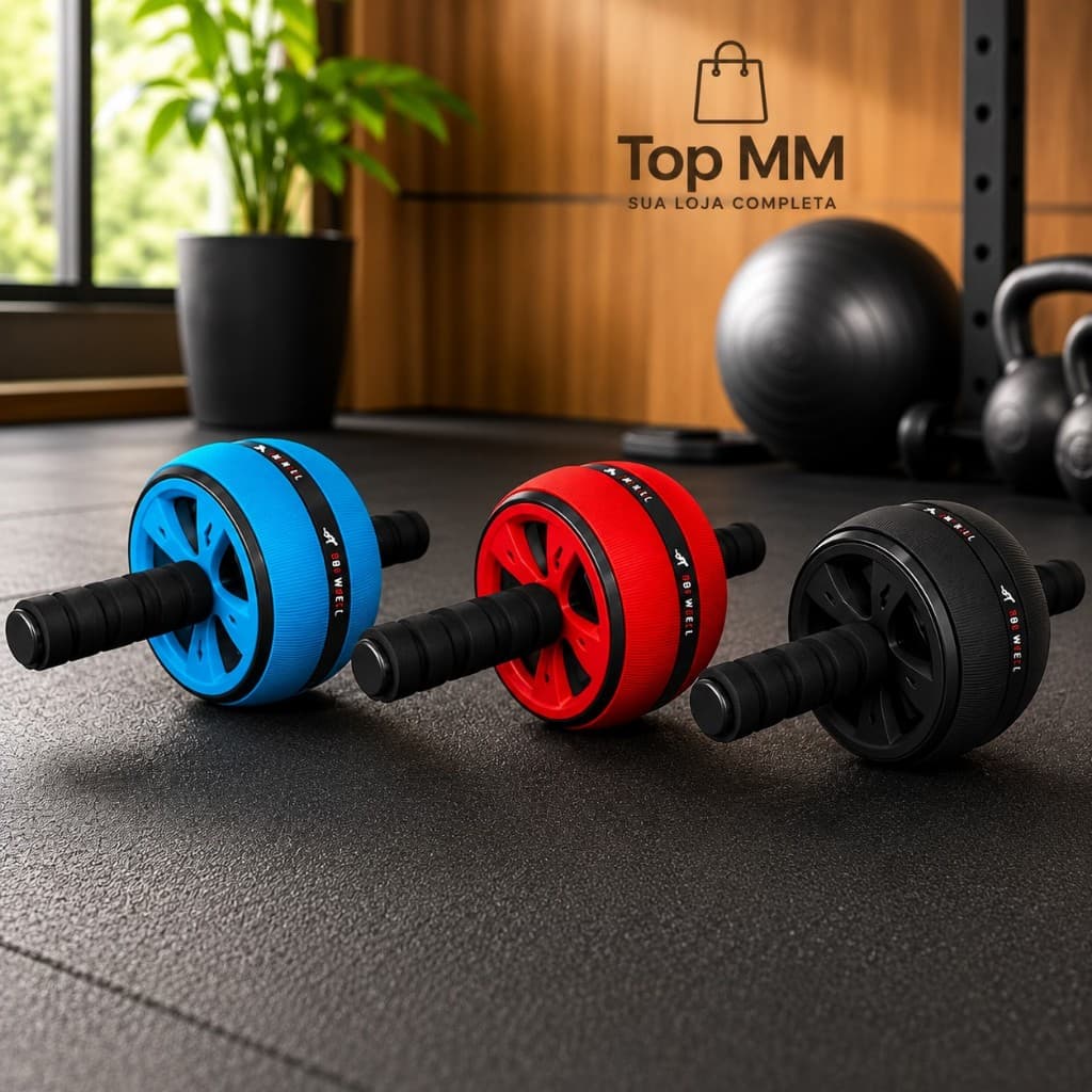 Roda Aparelho Abdominal Rolo Exercício Lombar Treino Fitness Rodinha Perder Barriga Abdomen