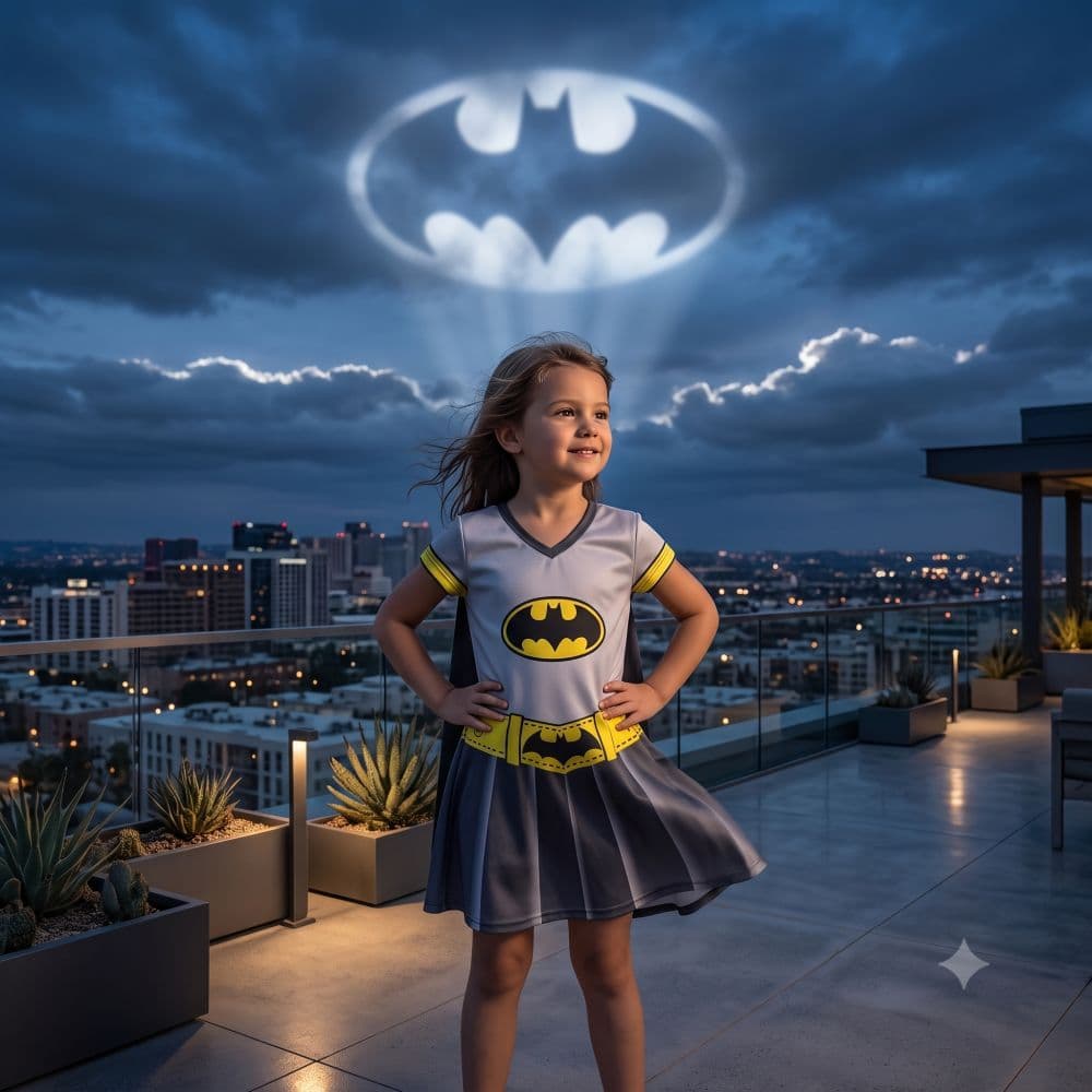 Fantasia Infantil Batgirl Vestido Temático 2 a 10 Anos - Pronta Entrega - Carnaval Aniversário