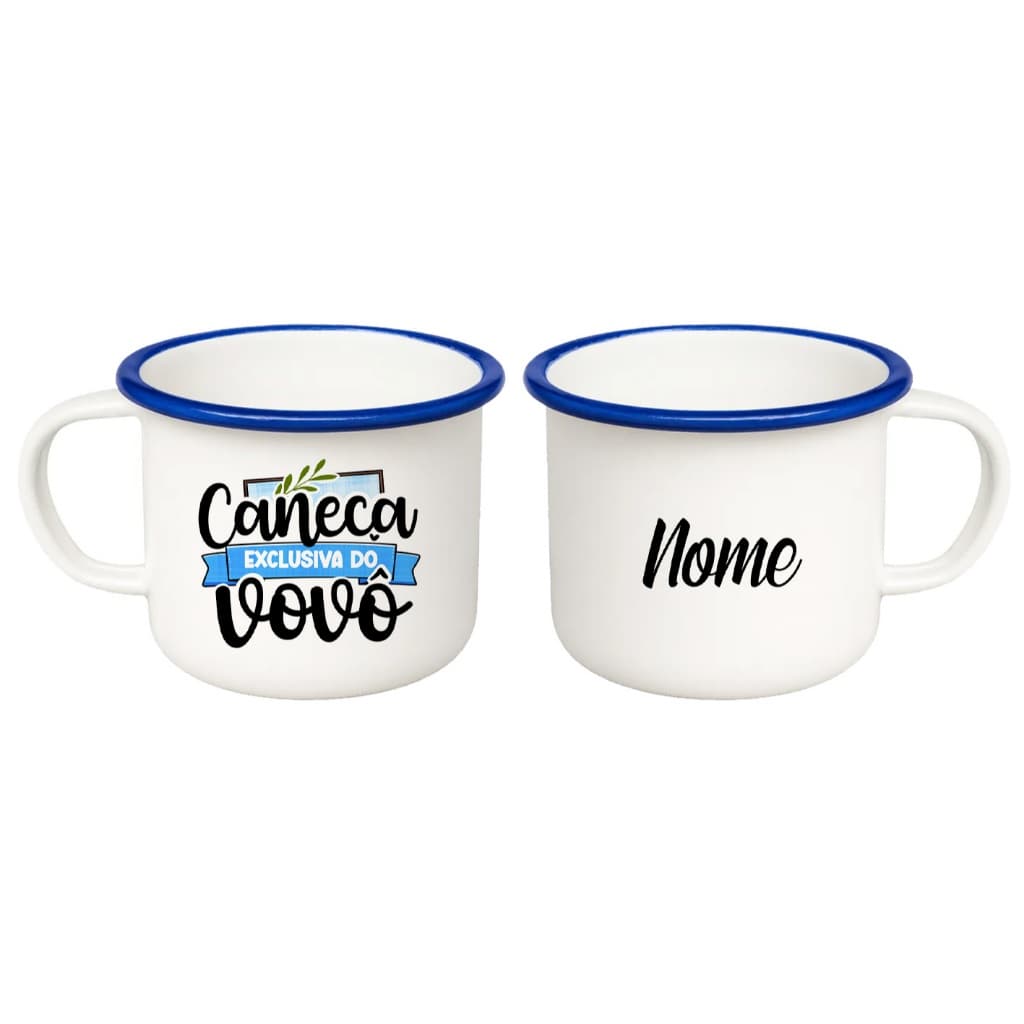 Caneca Esmaltada Café Vovó Vovô Avós Super Mãe Pai Presente caneca exclusiva vovo nome
