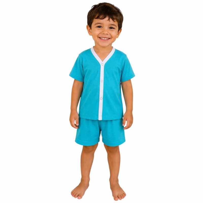 pijama infantil menino curto botão
