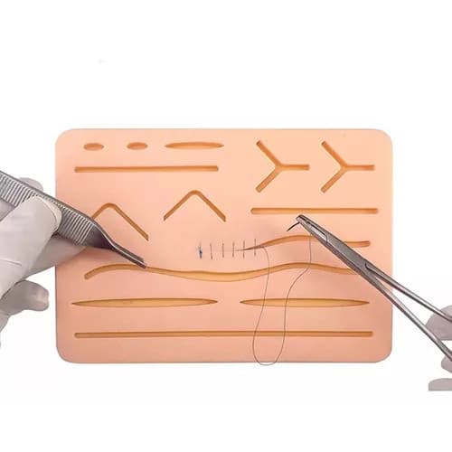 Pele Artificial Silicone para Treinamento Simulação de Sutura com 3 Camadas