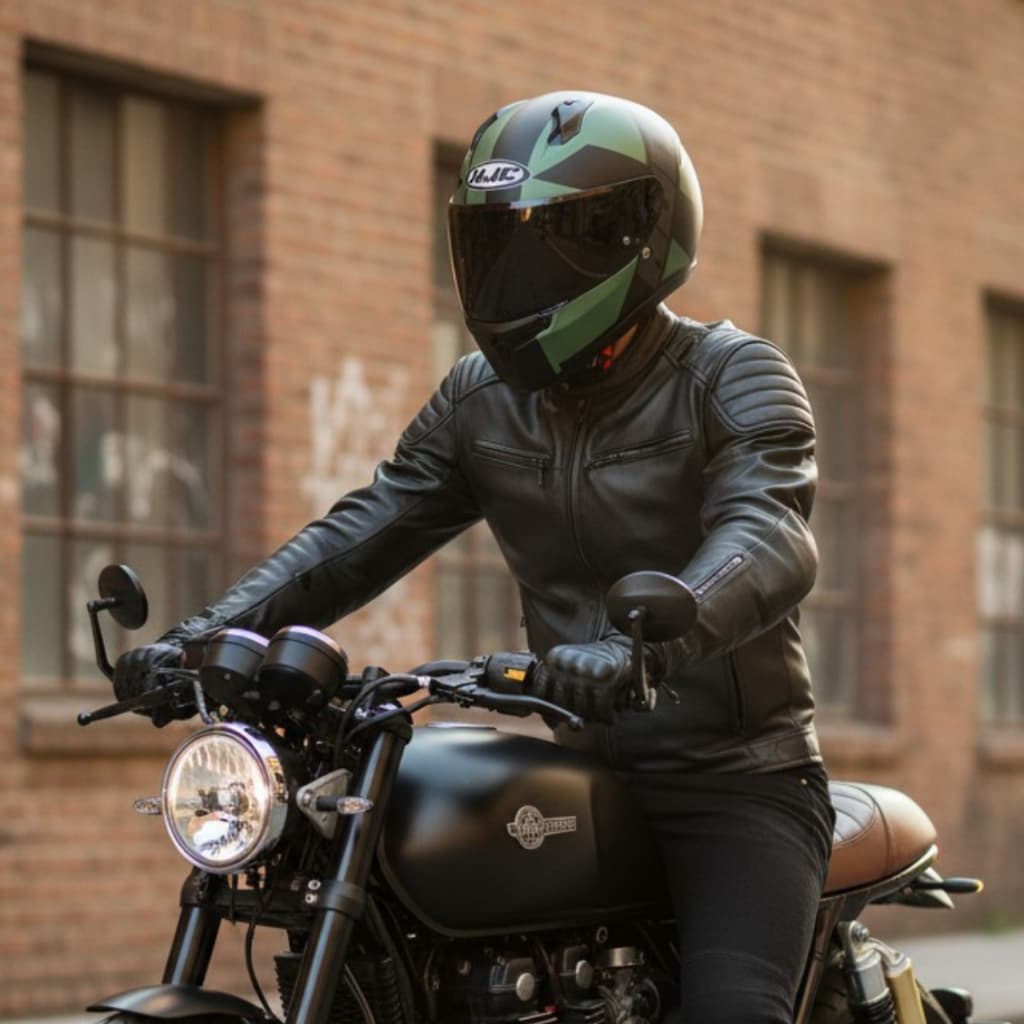 Capacete HJC C10 Tez Verde Preto Capacete Moto Integral Certificado Alta Segurança Conforto