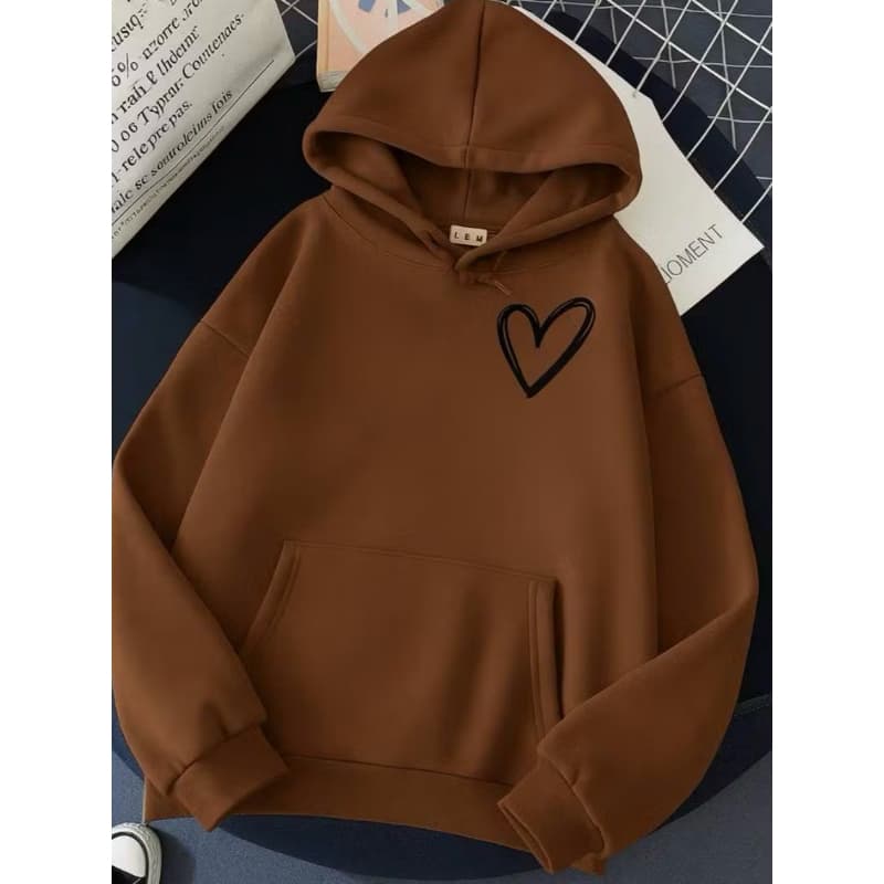 Moletom feminino fofo moletom de coração feminino casaco feminino