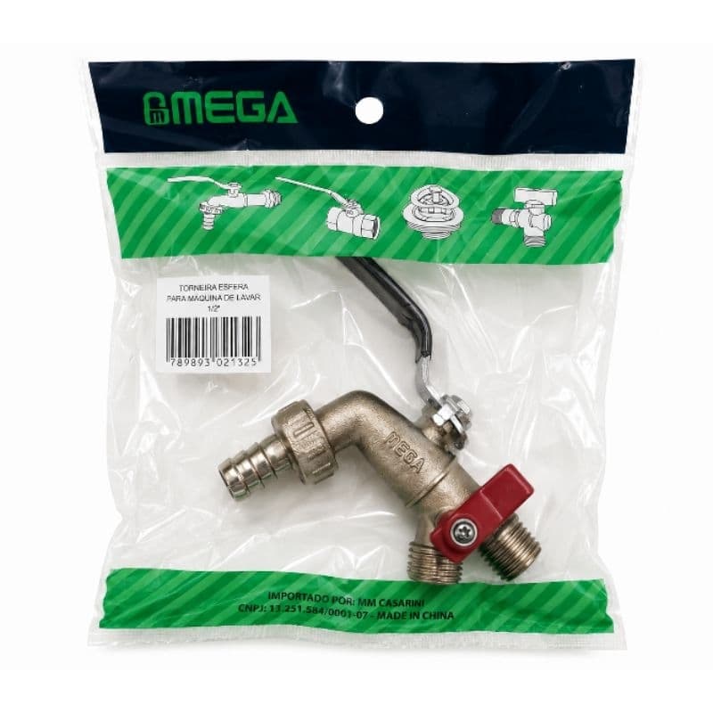 Torneira Esfera Mega para máquina de lavar 1/2