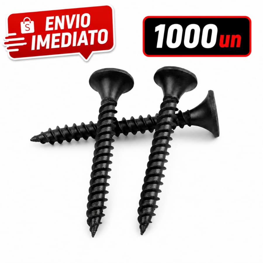 Parafuso Drywall 3,5x25 Trombeta Ponta Agulha Fosfatizado 1000 Unidades Autoperfurante