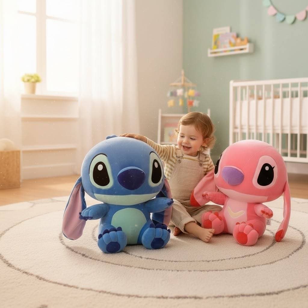 Kit 02 Pelúcias Gigante Lilo Stitch 50cm Macio Disney Azul + Rosa Oferta