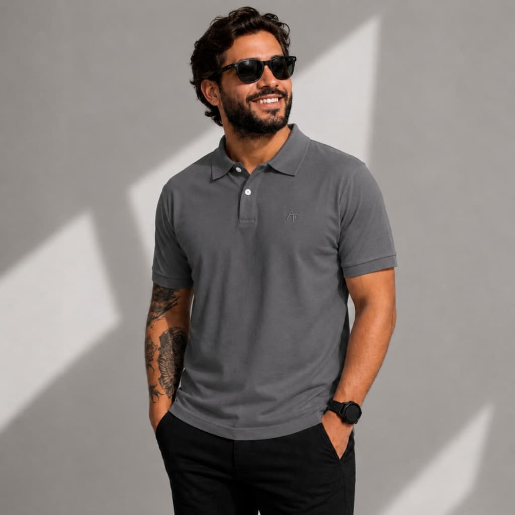 Camisa Gola Polo Masculina Attire 100% Algodão Premium