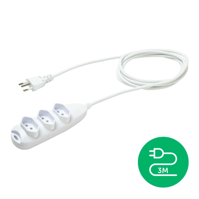 Extensão Elétrica Intelbras EXT 3003 3 Tomadas 10A 3 Metros Bivolt Branca Original