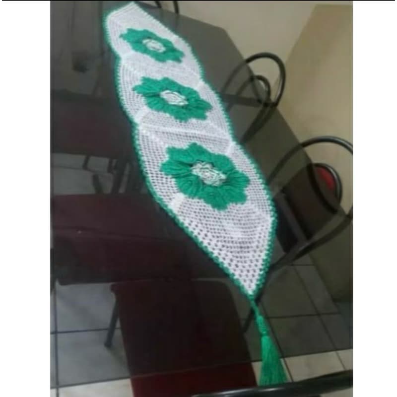Caminho de mesa em crochê decoração em crochê mesa posta