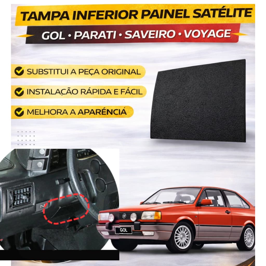 Para Gol quadrado Tampa Inferior Painel Satélite Gol Parati Saveiro Voyage