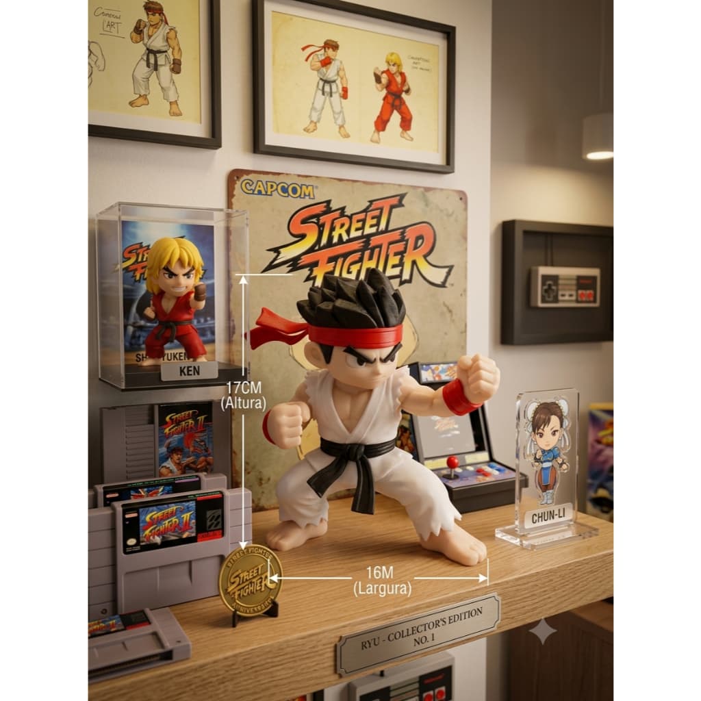 ACTION FIGURE RYU, STREET FIGHTER, COLECIONAVEL