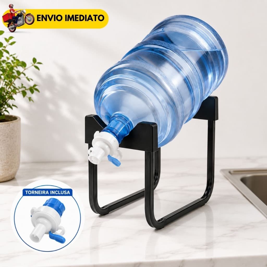 Suporte para Galão de Água 10L 20L com Torneira Incluída Suporte Metálico Dispenser Galão Água Resistente