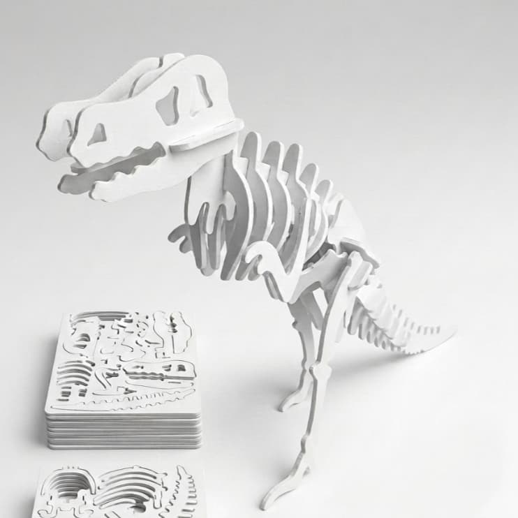 Quebra-Cabeça 3D T-Rex Esqueleto Dinossauro - Kit De Montar Encaixe Fácil Sem Cola - Decoração