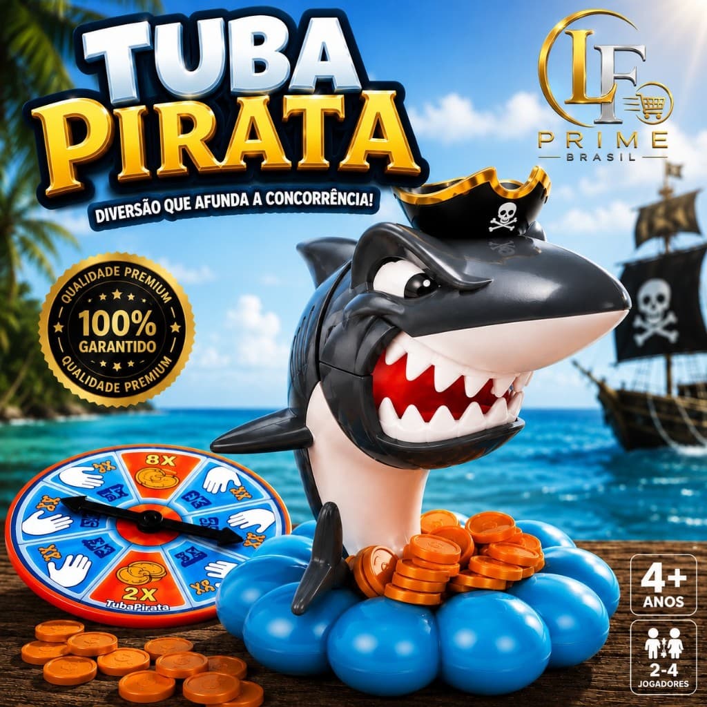 Jogo Interativo Tubarão Pirata Diversão Infantil Quebra Cabeça Criativo