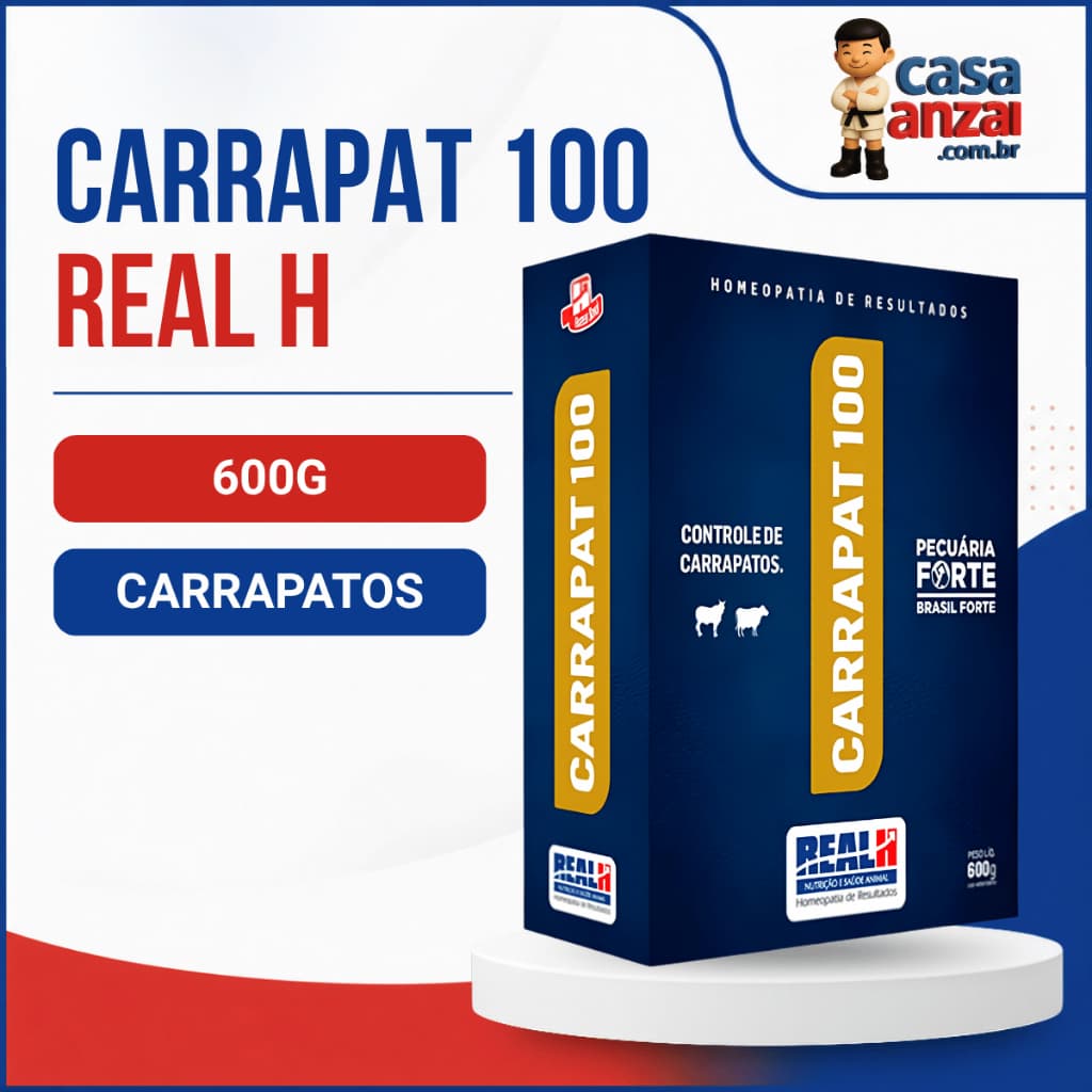 Carrapaticida Real H Carrapat 100 600g Controle Carrapato Gado Bovinos Vacas