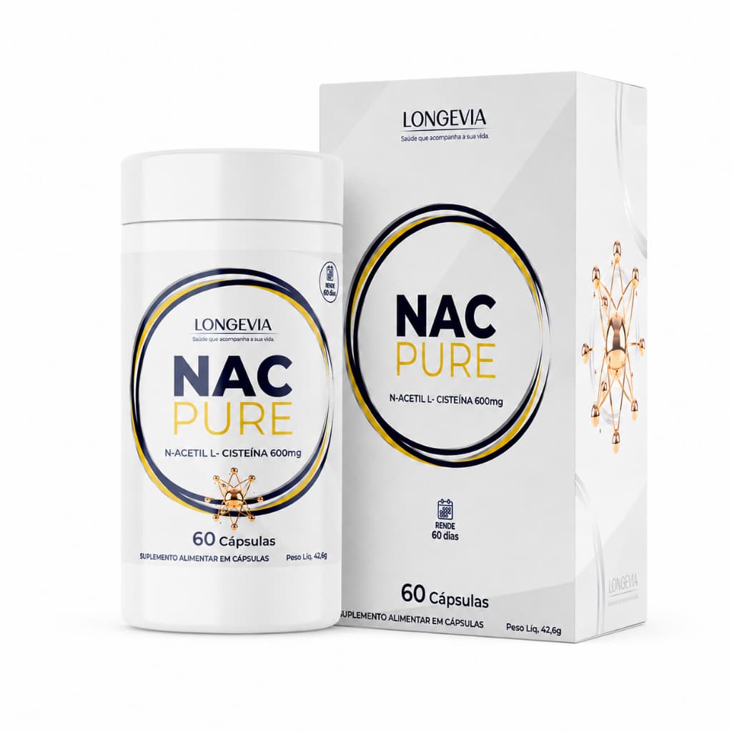 Nac Pure 600mg Ativo+ 60 Cápsulas Longevia