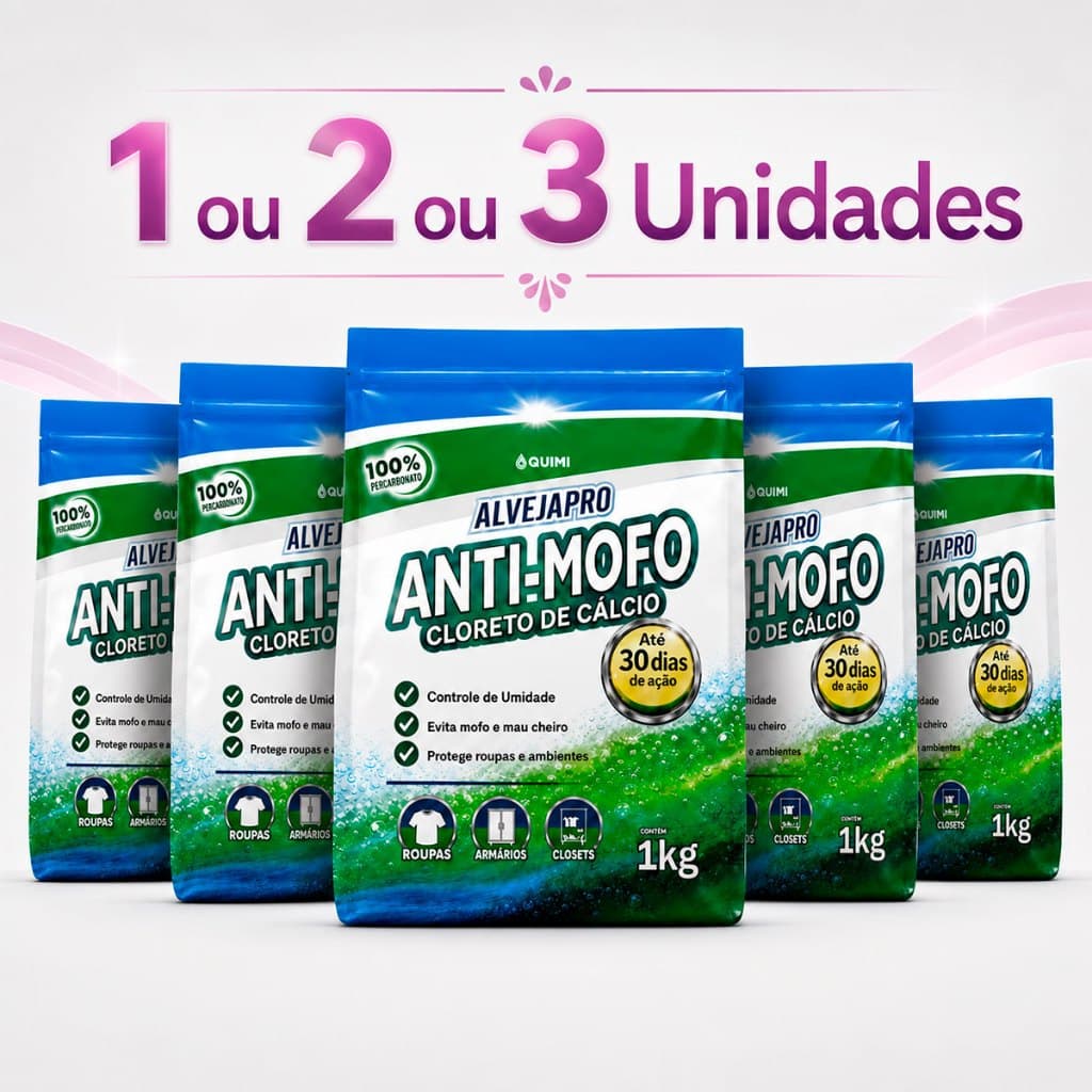 Anti Mofo Cloreto De Cálcio Desumidificador Bolinhas Guarda Roupas Armario