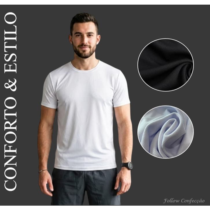 Camiseta Dry Fit Masculina Premium Academia Treino Blusa Confortável Musculação Corrida Tecido Fitness Envio Imediato