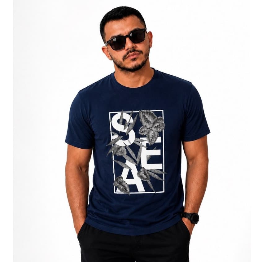Camiseta Masculina Estampada 100% Algodão Gold Premium Casual Confortável Veste Do P ao G4