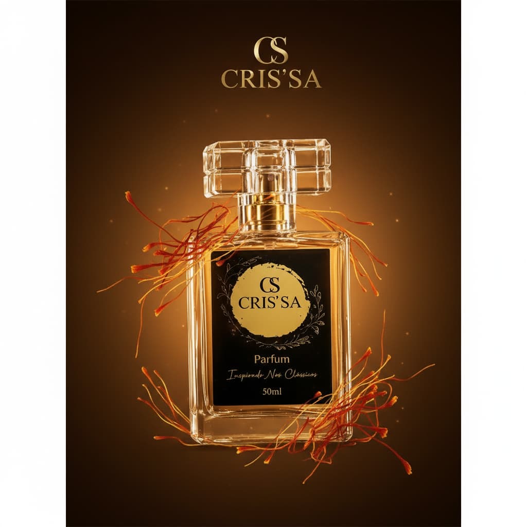 Perfume Masculino Doce Oriental Âmbar Açafrão 50ml Longa Duração Fixação Festa Encontro Evento Crissa