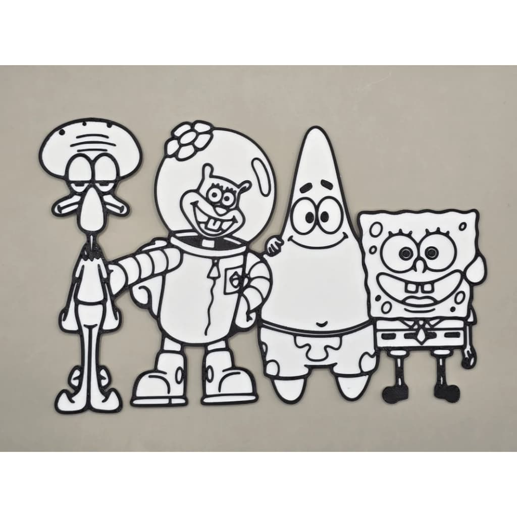 placa 3D para colorir bob esponja