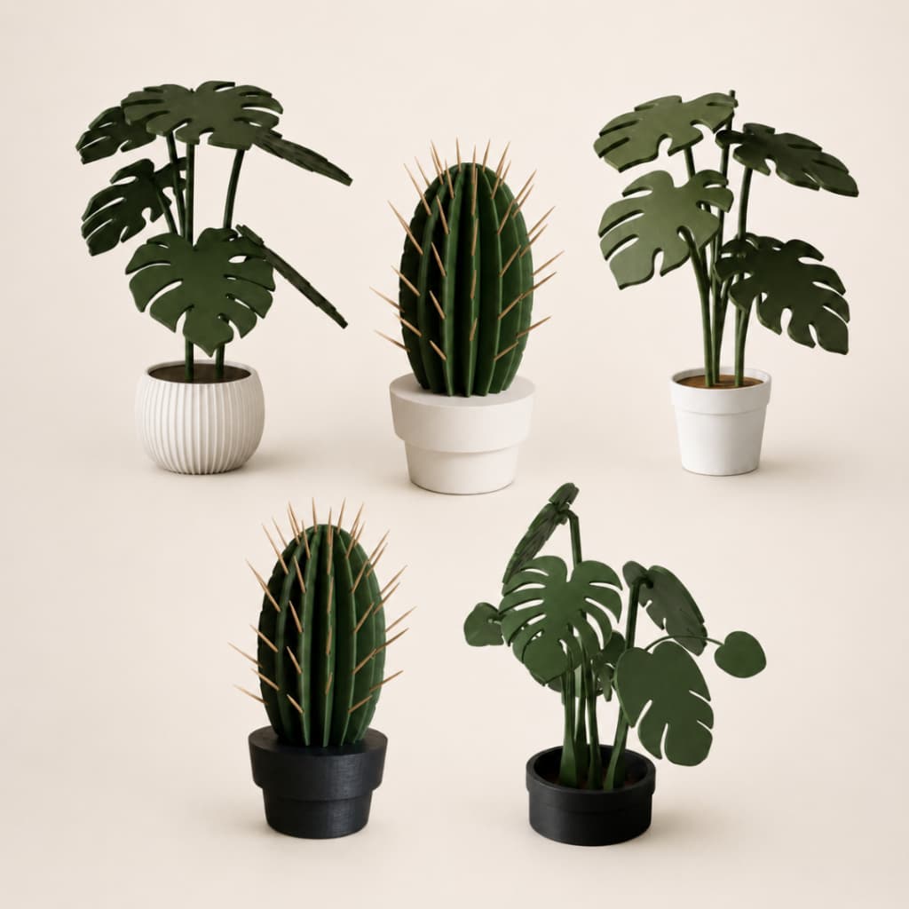 Vaso de Planta Decorativo Costela de Adão | Monstera | Cacto | Decoração Funcional para Cozinha