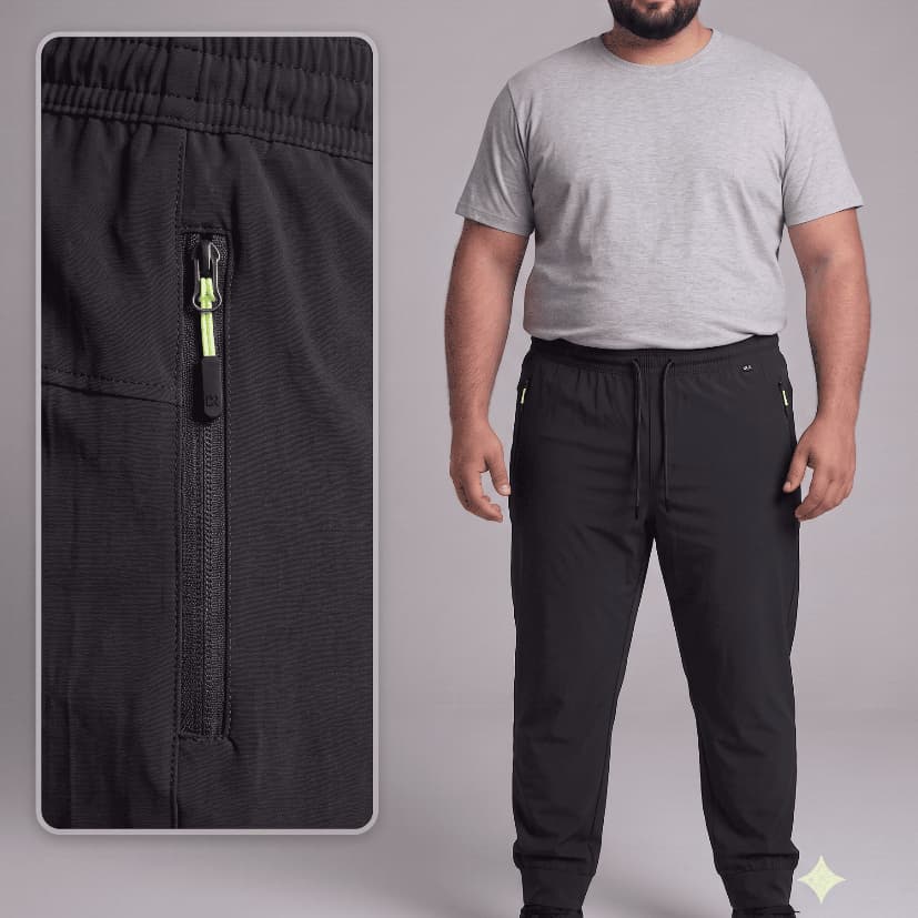 Calça Tactel Plus Size Masculina Esportiva Bolso com Zíper Academia Confortavel