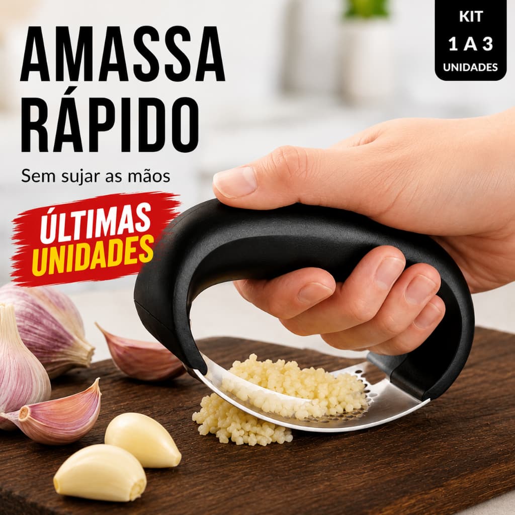 Triturador De Alho Inox Manual A Pressão Garlic Press