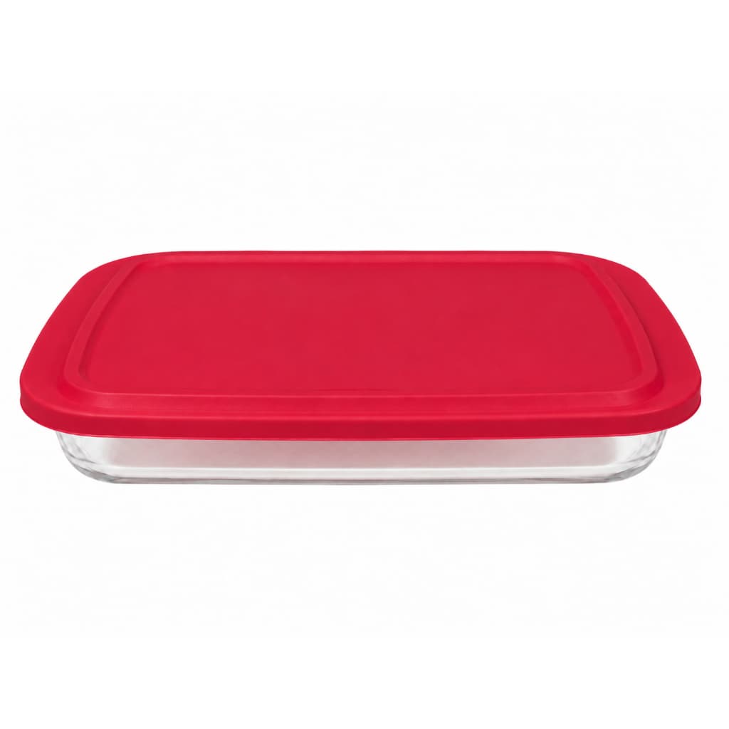 Assadeira de Vidro Lasanheira Retangular Com Tampa 2,9 Lt