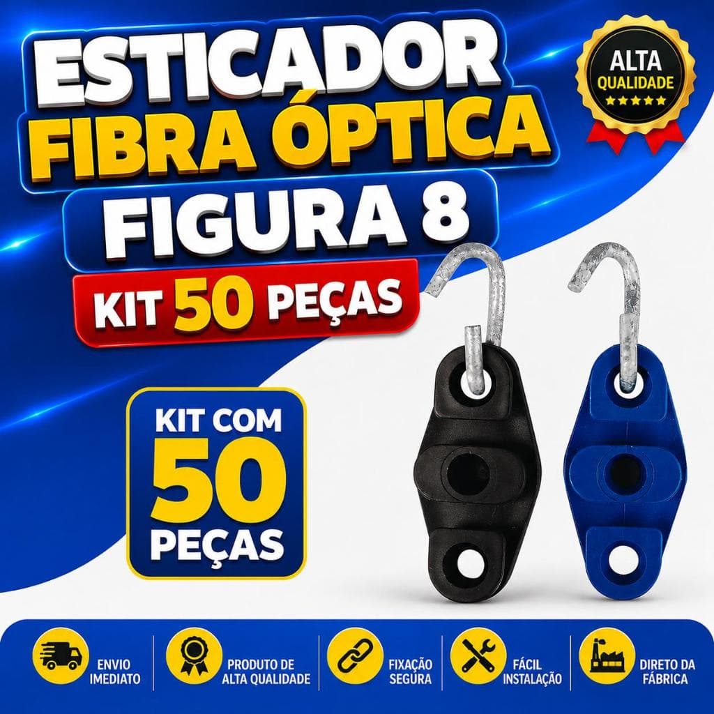 Esticador Fibra Óptica Figura 8 kit 50 Peças