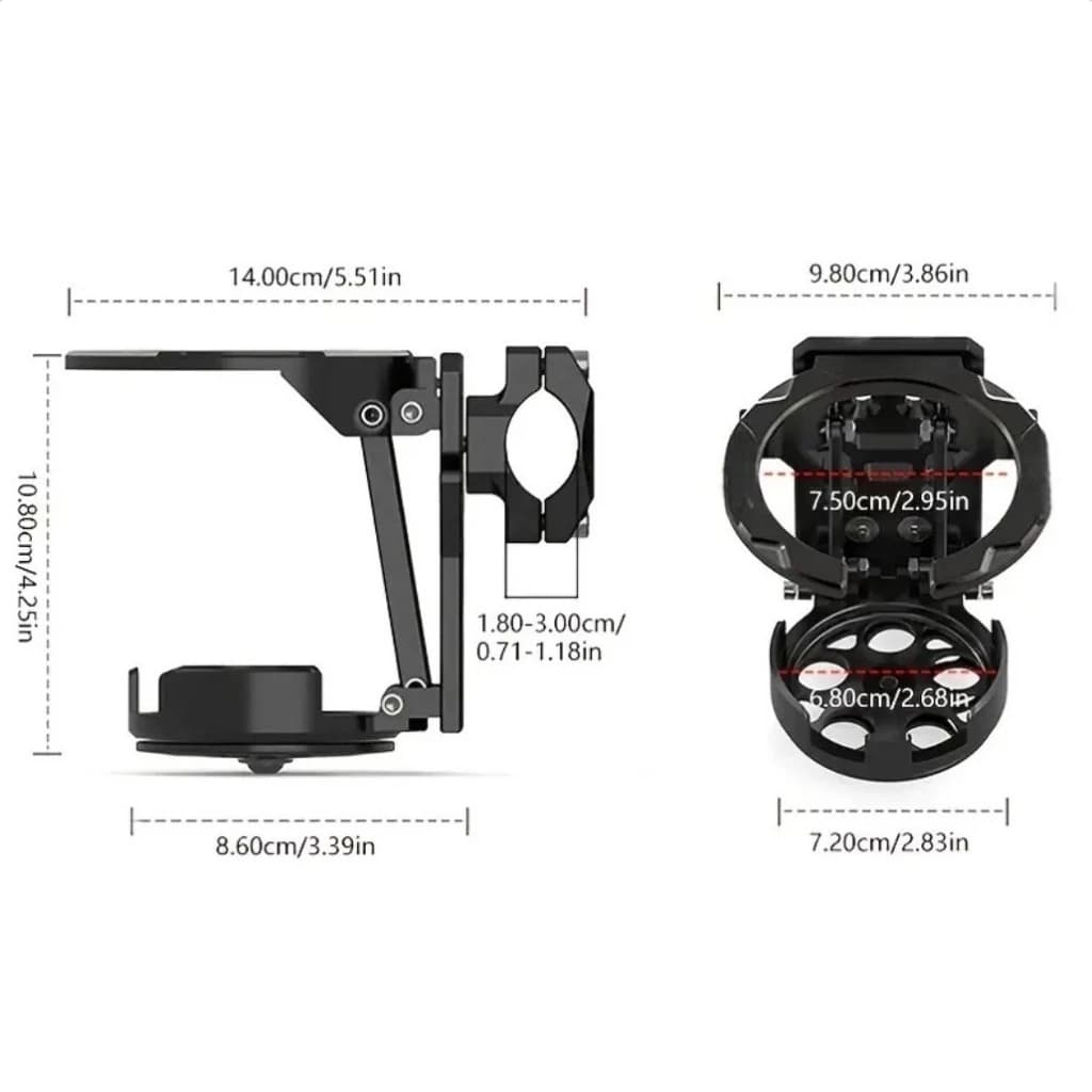 Suporte Porta Garrafa Moto Bicicleta Guidão Universal Porta Copo Scooter Patinete Ajustável ABS Antiderrapante