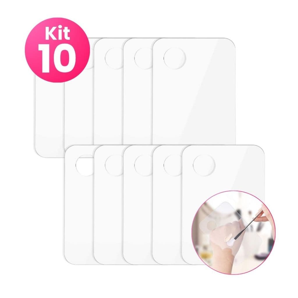 Kit 10 Un Placa Paleta Para Misturar Base Maquiagem Esmalte Sombra Batom