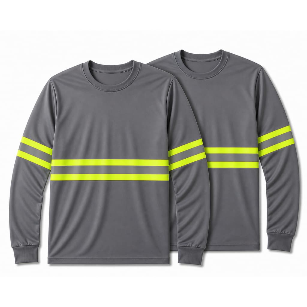 Kit 2 Camisa Manga Longa Malha Pv Faixa Refletiva Construção Uniforme