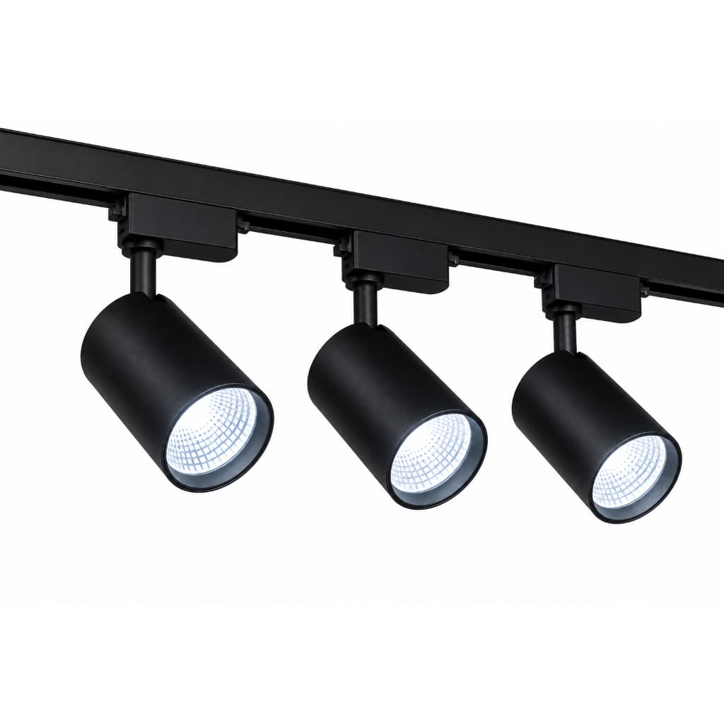 Kit Trilho Eletrificado Preto com 3 Spots Branco Frio 10W Mayler