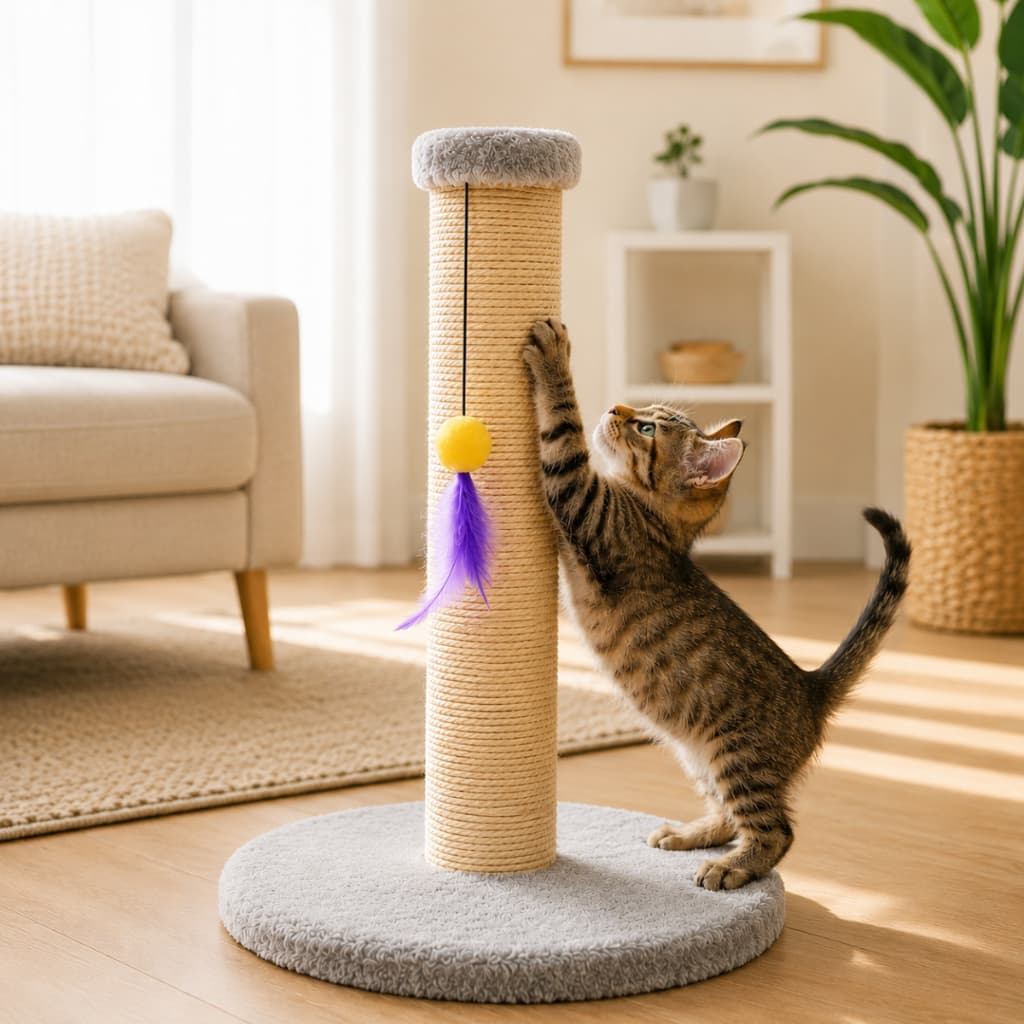 Arranhador Poste Grande Para Gatos  Poste 50 cm Sisal Natural *Artesanato premium*