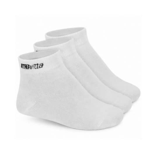 Kit 3 Pares Meia Actvitta Cano Médio Algodão – Conforto Premium  - Tamanho 39 ao 44 - Branco