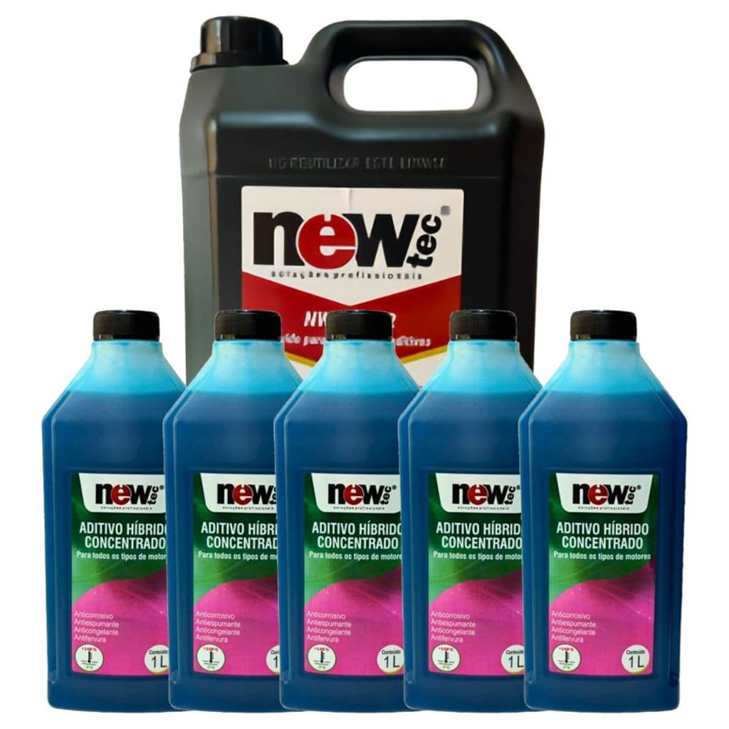 Kit 5 Litros Aditivo Radiador Azul 5 Litros Água Fosfatada