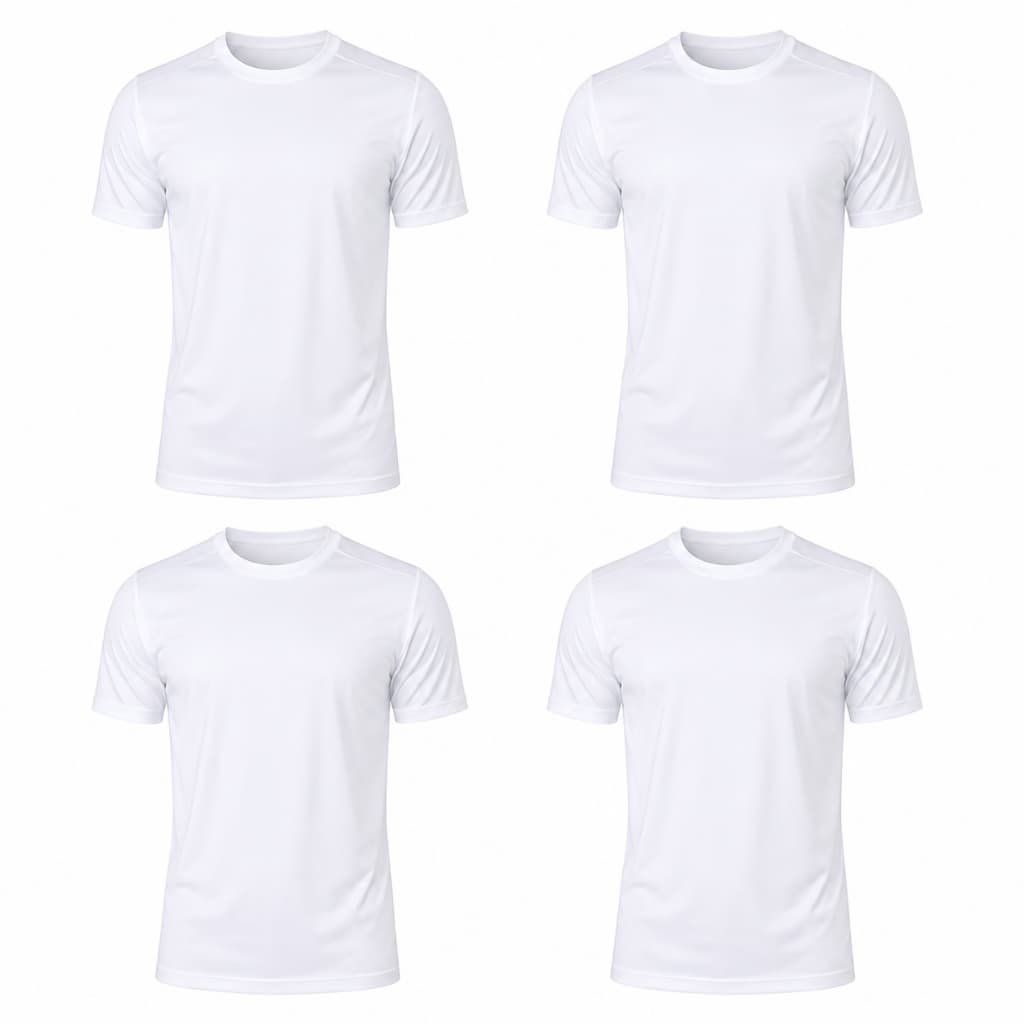 Kit 4 Camisetas Dry Fit Fitness Branca para Academia Corrida e Treino