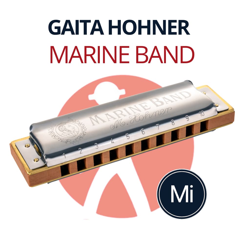 Gaita Harmónica Marine Band em E (Mi) 1896/20 Diatônica Gaita de Boca Profissional Gaita Hohner