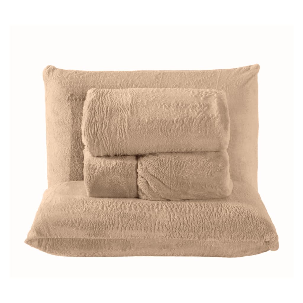 Lençol de Plsh 4 Peças Cama Queen Size Fonnha Manta Inverno Quentinho Toque Aveludado