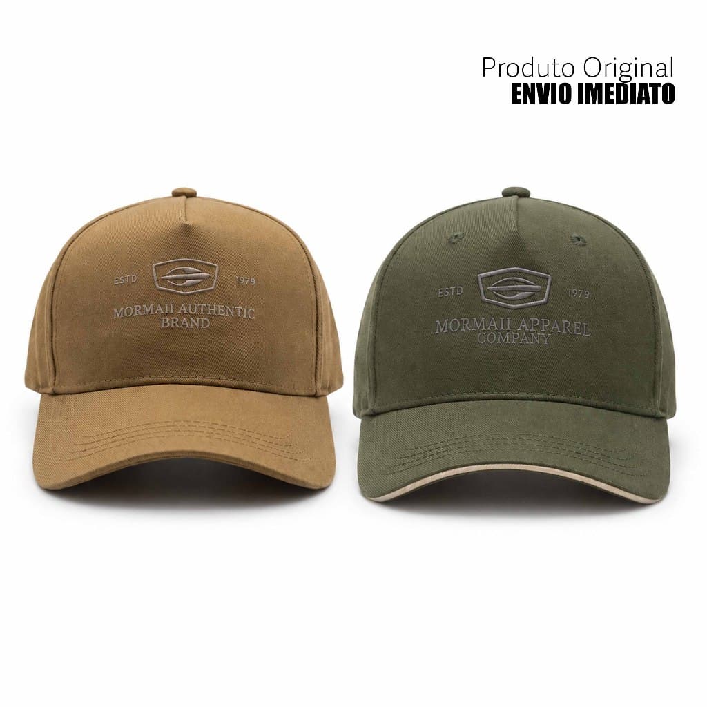 1 ou 2 Bonés Masculino Mormaii Aba Curva Ajustável Casual Bege e Verde Militar