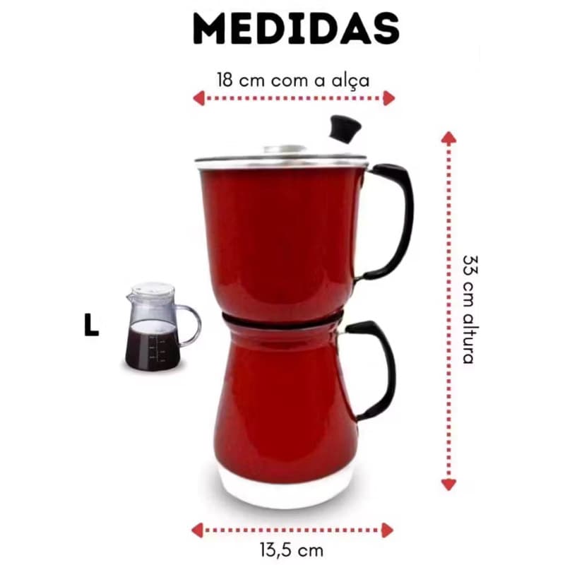 Cafeteira Italiana 2 em 1 Econômica Alumínio Manual 1,5 Litros Café cha Leite